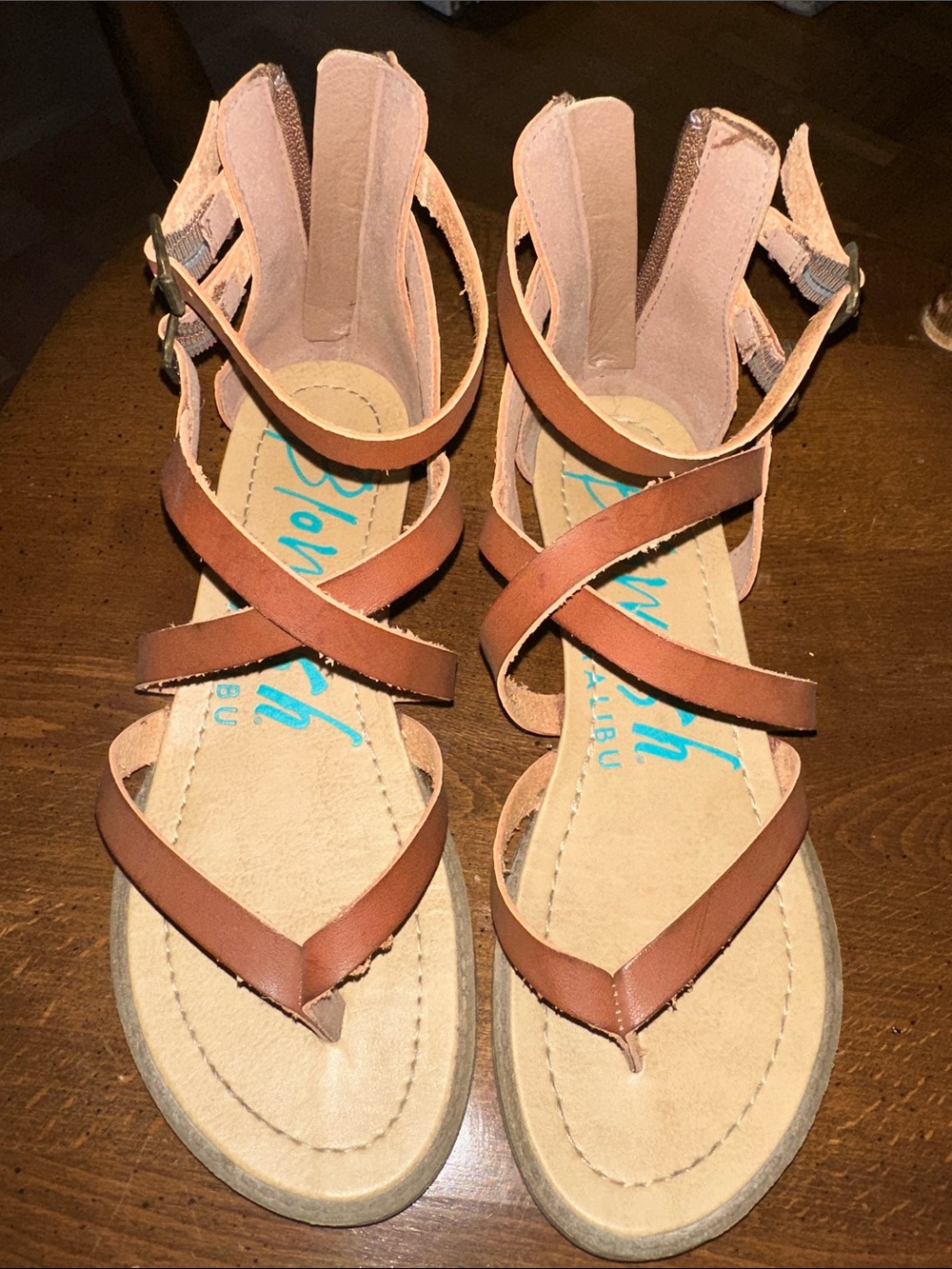 Women's Brown Strappy Gladiator Sandals by Blowfish Malibu size 7